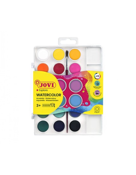 CAJA ACUARELAS  18 COLORES SURTIDOS