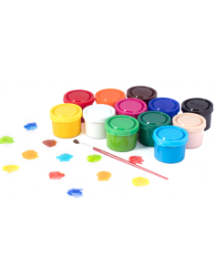 CAJA TÉMPERAS 12 BOTES 35ml COLORES SURTIDOS