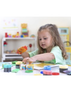 CAJA 5 BOTES PINTURA DEDOS 40ml COLORES SURTIDOS 2