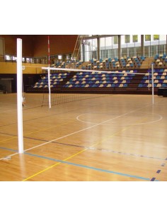 JUEGO POSTES VOLEIBOL ALUMINIO EMPOTRABLES CON ANCLAJE