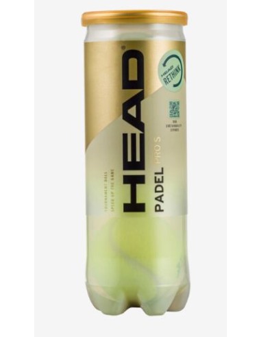 BOTE 3 PELOTAS HEAD PADEL PRO S +