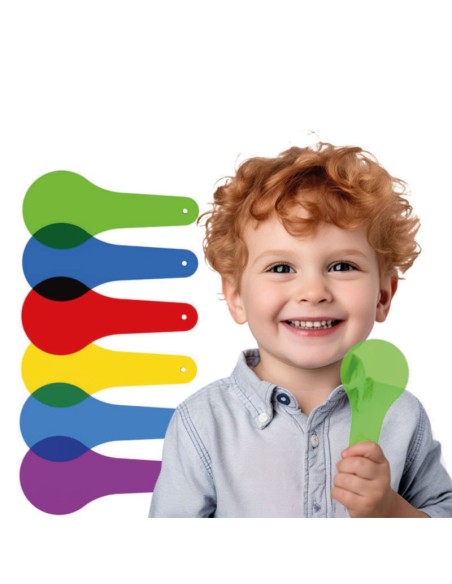 JUEGO DE 6 PALETAS DE COLORES TRANSPARENTES