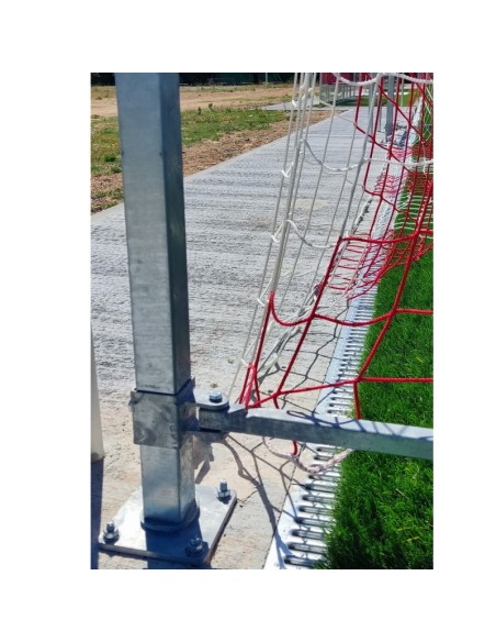 JUEGO PORTERÍAS ALUMINIO FÚTBOL 11 120X100 ABATIBLES CON ARQUILLOS GALVANIZADOS EN CALIENTE