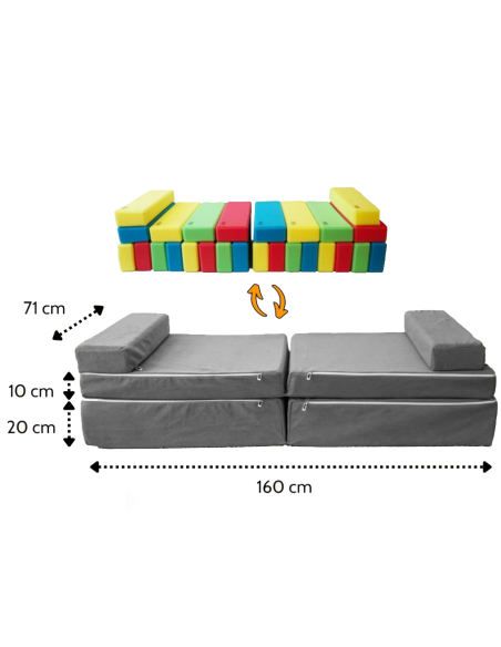 SET FUNDAS PARA SOFÁ- SET DE 24 PIEZAS DE CONSTRUCCIÓN XXL- RIWI