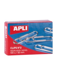 CLIPS NIQUELADOS N2 CAJA 100. 32MM