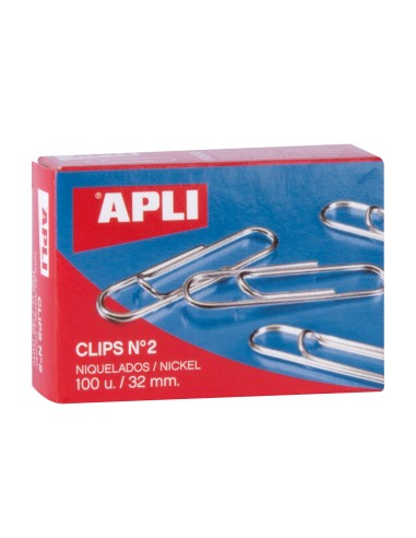 CLIPS NIQUELADOS N2 CAJA 100. 32MM