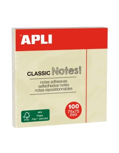 NOTAS ADHESIVAS 75 X 75 MM COLOR AMARILLO-APLI