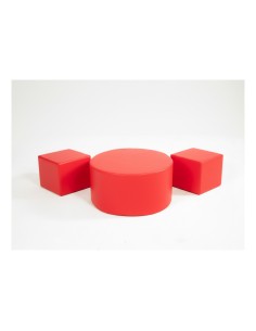 SET DE 2 PUFF + MESA DE CUERO SINTÉTICO 2